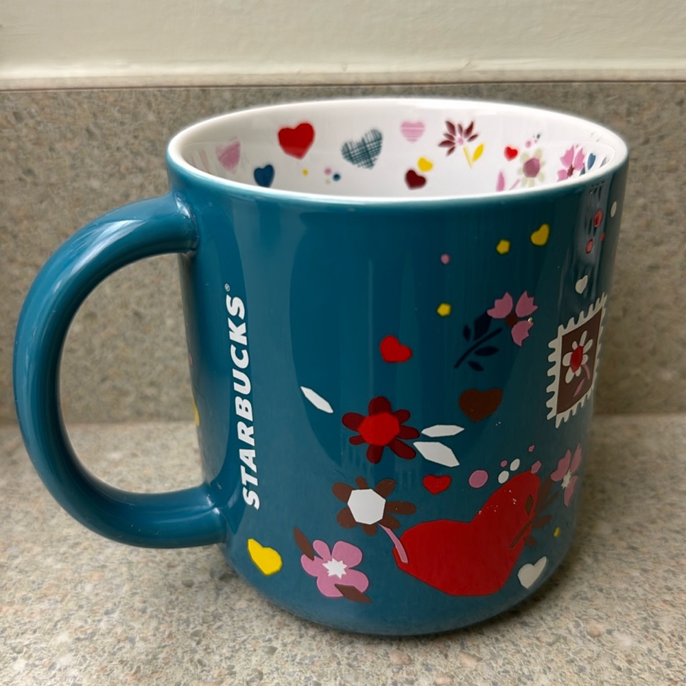 Starbucks Love Letters and Hearts coffee mug